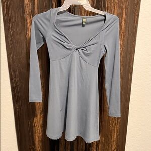 Wild Fable Long Sleeve Twist Front Dress in Blue